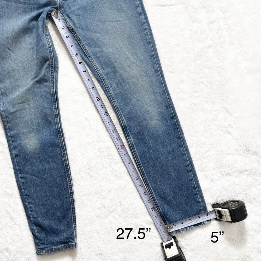Everlane Distressed Medium Wash Mid Rise Ankle Skinny Jeans - Picture 11 of 11